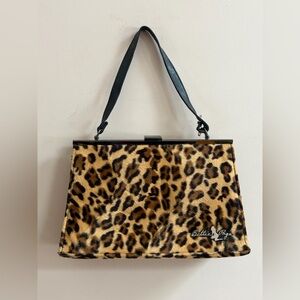 Sourpuss Bettie Page Faux Leopard Retro Rockabilly Style Top Handle Purse Bag